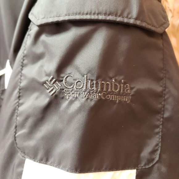 COLUMBIA Black & White Windbreaker Jacket Coat - Picture 9 of 12